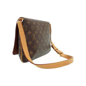 Louis Vuitton Monogram Tango Bag Leather Short Brown Shoulder Musette